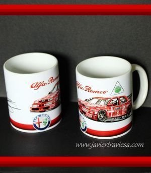 TAZA DIBUJO ALFA ROMEO 155 DTM NICOLA LARINI