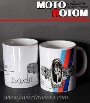 TAZA DIBUJO MOTOR BMW BOXER