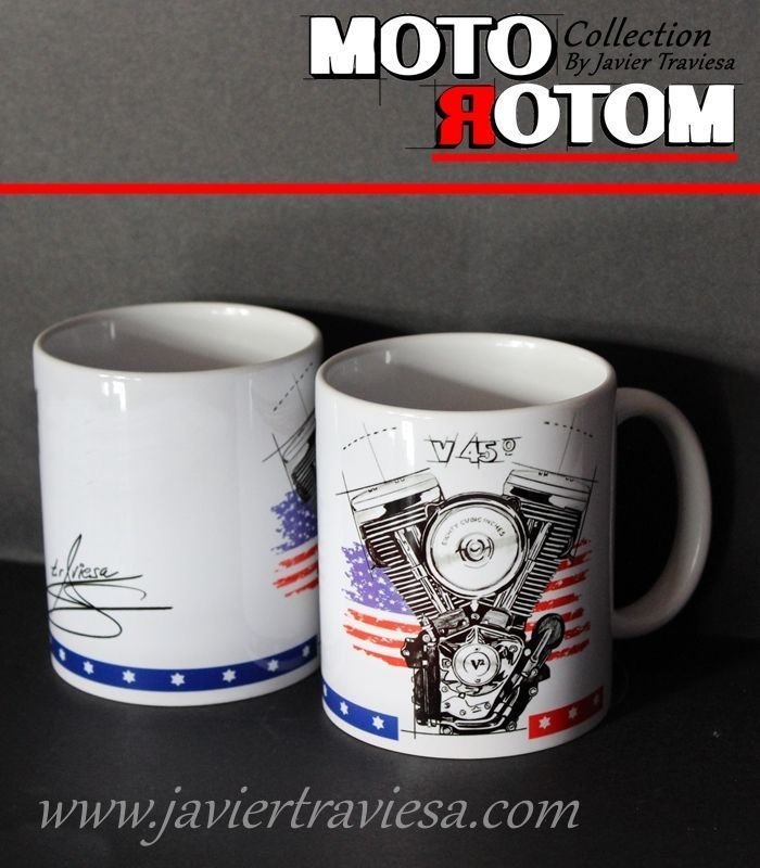 TAZA DIBUJO MOTOR HARLEY DAVIDSON
