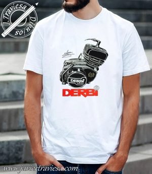 CAMISETA CON DIBUJO DE MOTOR DERBI