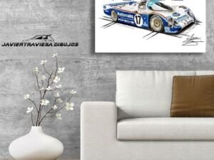 POSTER PORSCHE 962C LEMANS DEREK BELL