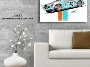 POSTER FORD GT40 GULF LE MANS