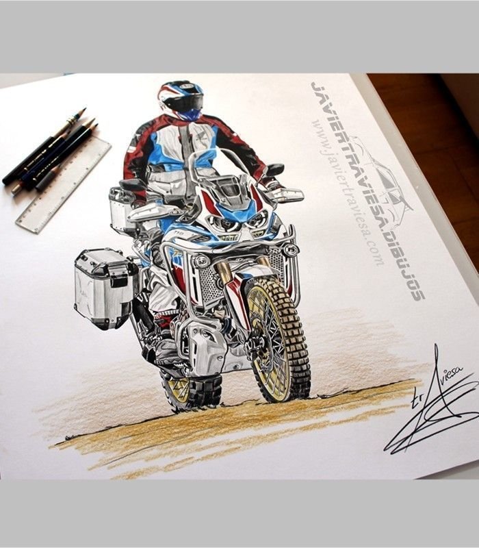 TAZA DIBUJO HONDA CRF1000L AFRICA TWIN - Imagen 3