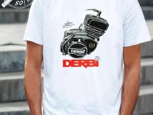 CAMISETA CON DIBUJO DE MOTOR DERBI