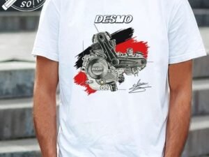 CAMISETA CON DIBUJO DE MOTOR DUCATI DESMO