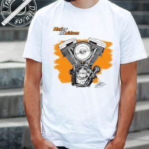 CAMISETA CON DIBUJO DE MOTOR HARLEY DAVIDSON