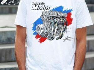CAMISETA CON DIBUJO DE MOTOR HONDA CB