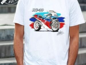 CAMISETA CON DIBUJO DE HONDA VFR750R RC30