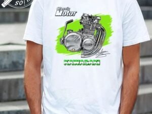 CAMISETA CON DIBUJO DE MOTOR KAWASAKI