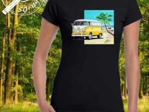 CAMISETA NEGRA MUJER VW T1