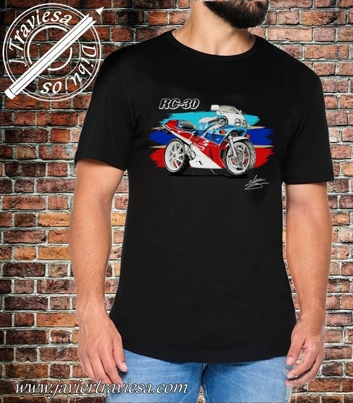 CAMISETA MOTO HONDA VFR750R RC30 BLACK