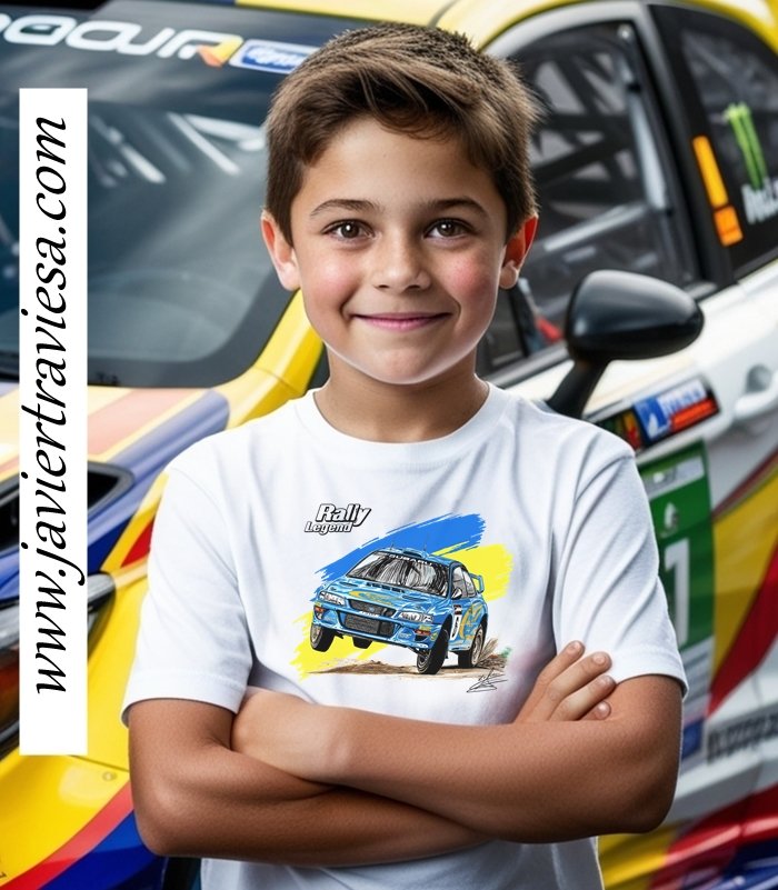 CAMISETA CON EL DIBUJO DEL SUBARU IMPREZA WRC - Imagen 3