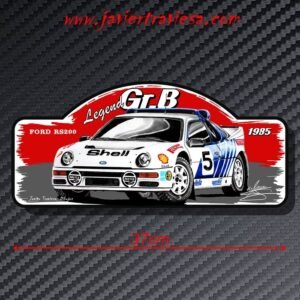 PLACA RALLY FORD RS 200 GRUPO B