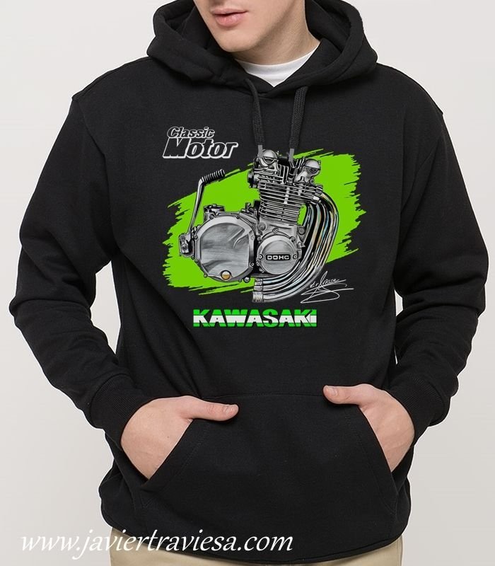 SUDADERA MOTO KAWASAKI BLACK