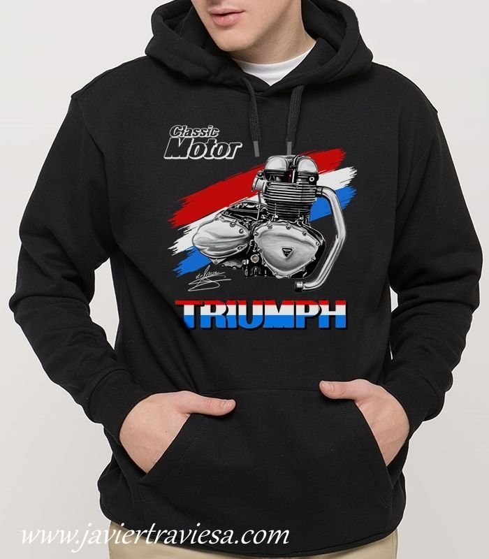 SUDADERA MOTO TRIUMPH BLACK