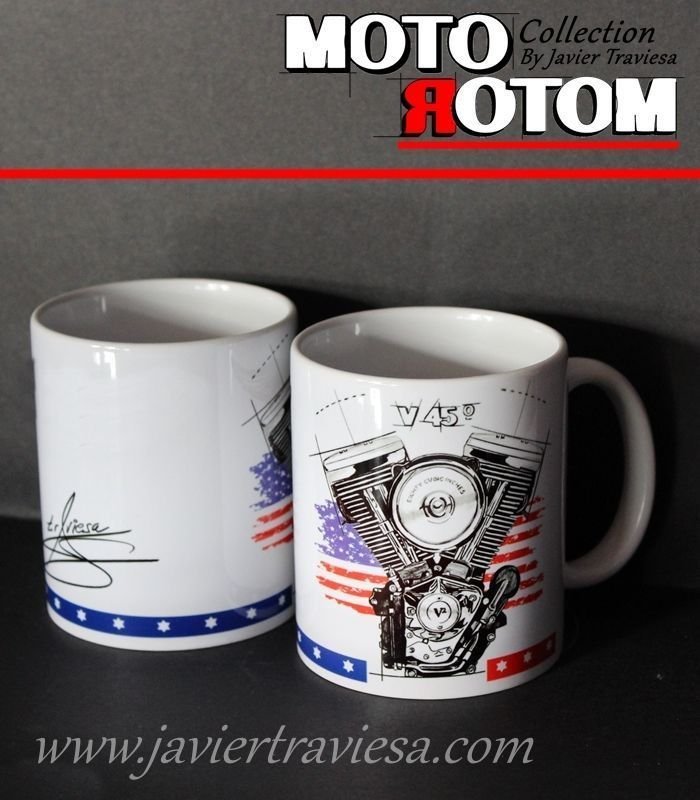 TAZA DIBUJO MOTOR HARLEY DAVIDSON