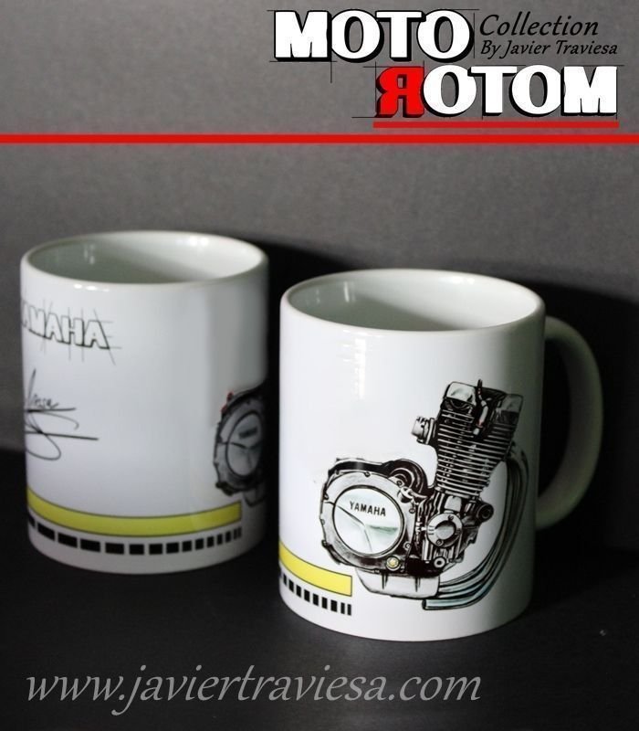TAZA DIBUJO MOTOR YAMAHA